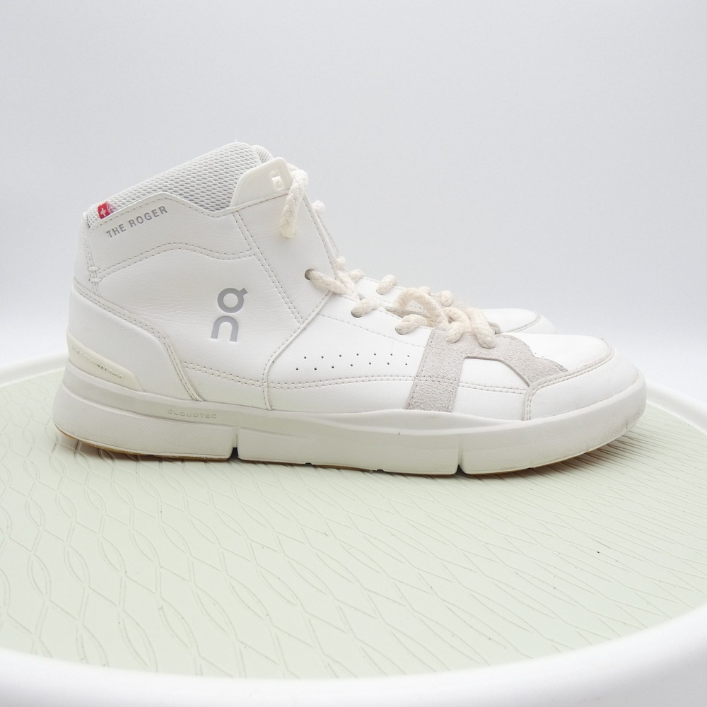 On Running The Roger Clubhouse Mid White Ivory Sneakers Mens 10 98.98328